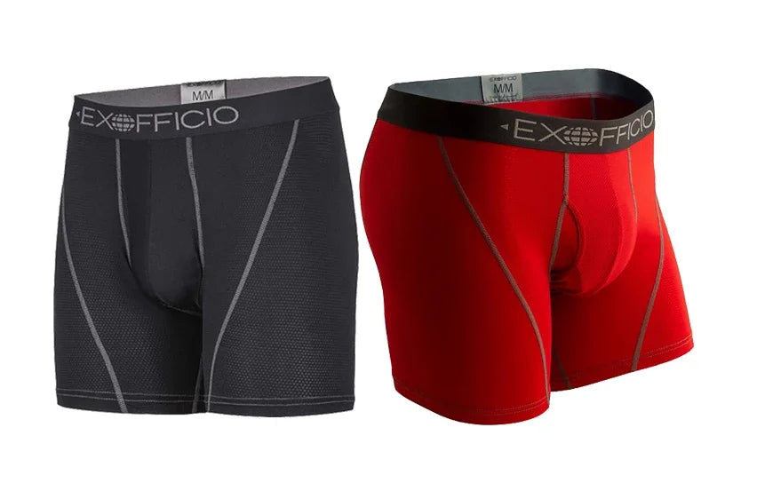 2 Pack ExOfficio Men Underwear Men's Sport Mesh 6" Boxer Brief Breathable Lightweight Quick Drying Man Underwear USA Size S-XXL