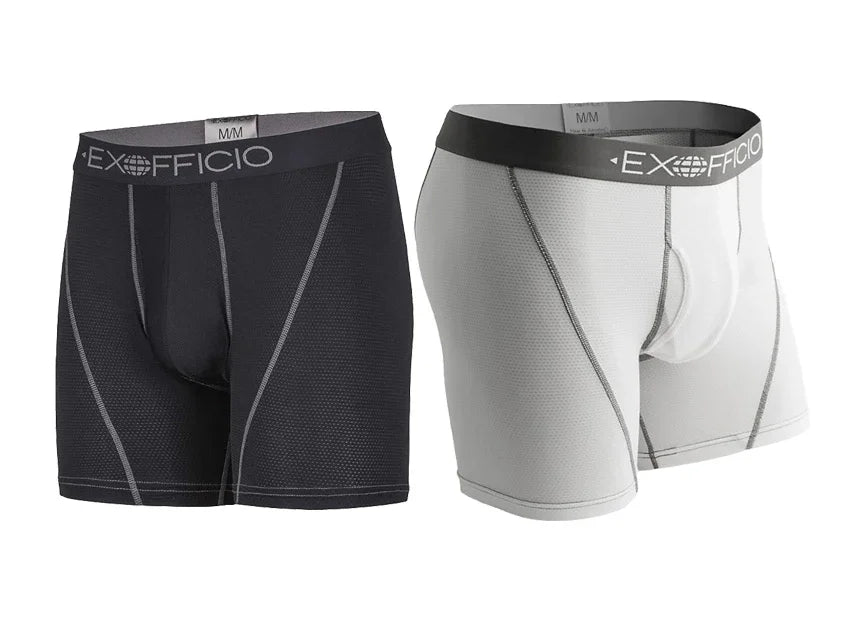2 Pack ExOfficio Men Underwear Men's Sport Mesh 6" Boxer Brief Breathable Lightweight Quick Drying Man Underwear USA Size S-XXL