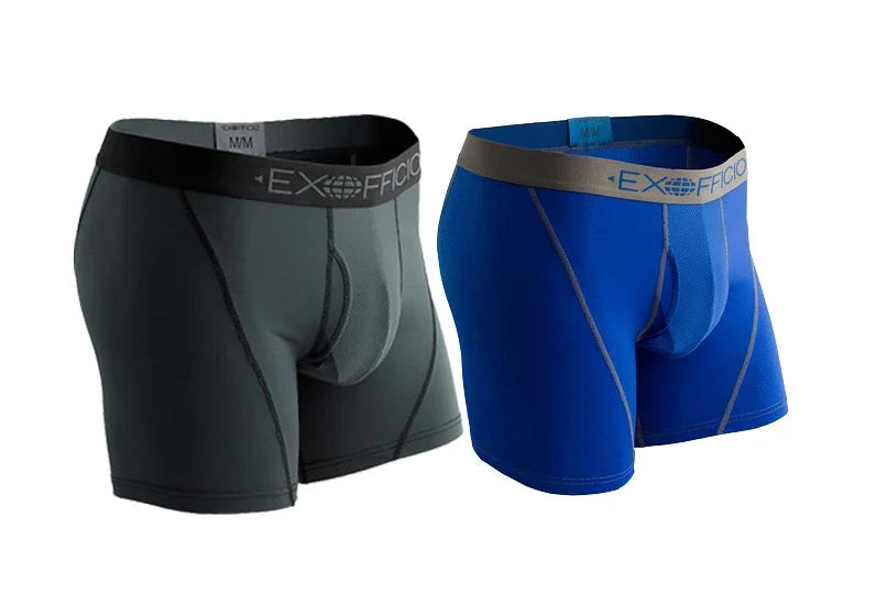 2 Pack ExOfficio Men Underwear Men's Sport Mesh 6" Boxer Brief Breathable Lightweight Quick Drying Man Underwear USA Size S-XXL