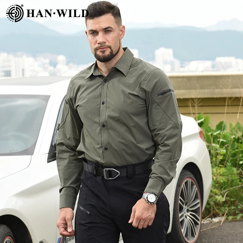 Work Men Shirts Safari Men Clothing Tactical Shirts Lightweight Casual Camping Long Shirt Man Hunting Clothes Combat Shirt