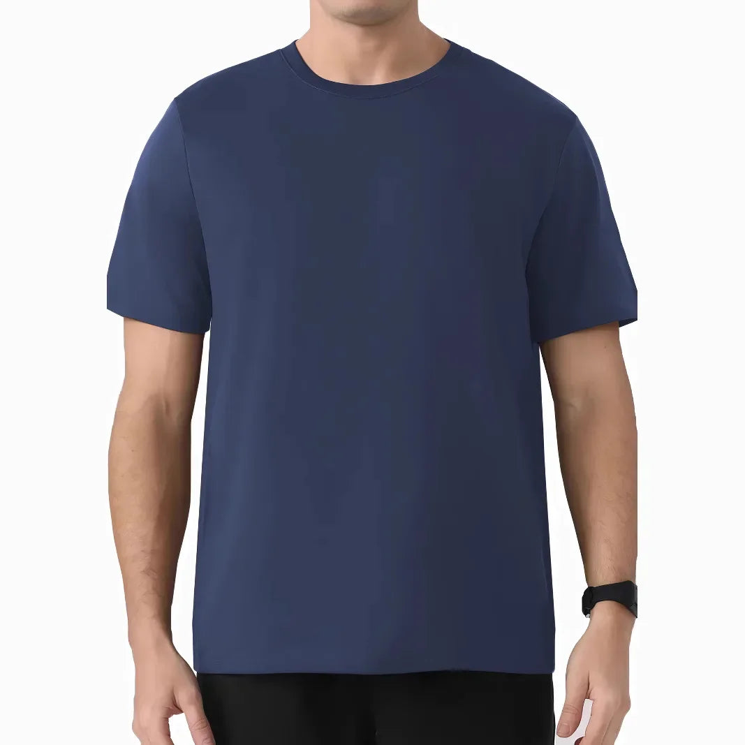 DX001 Milk Silk Short Sleeve T-Shirt Simple Style Classic Match Comfortable Skin-friendly Material Breathable Casual Crew Neck