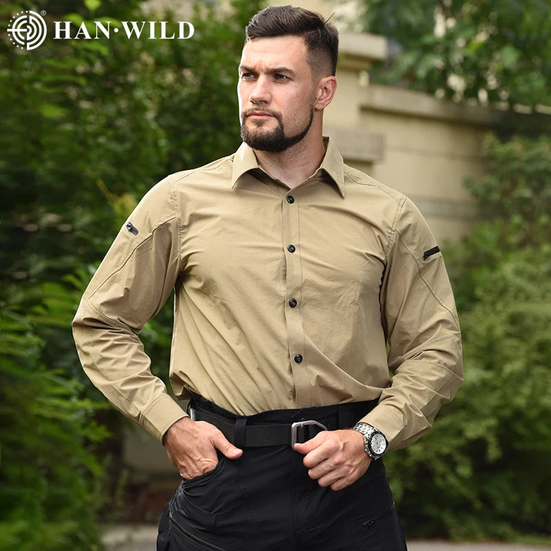 Work Men Shirts Safari Men Clothing Tactical Shirts Lightweight Casual Camping Long Shirt Man Hunting Clothes Combat Shirt