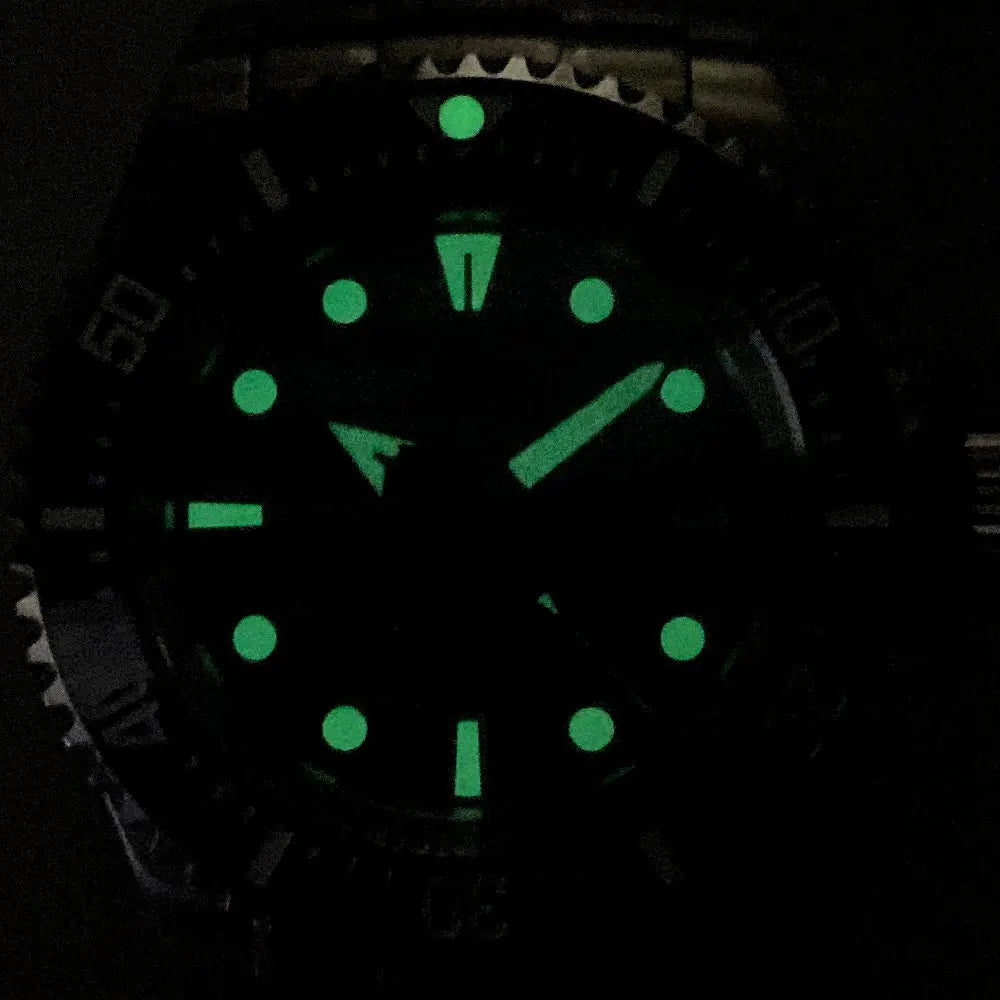 Tandorio 43mm NH35A Men Automatic Watch Blue Sea Dial Sapphire Glass Deep Swimming Watches 10ATM Waterproof Steel Bracelet
