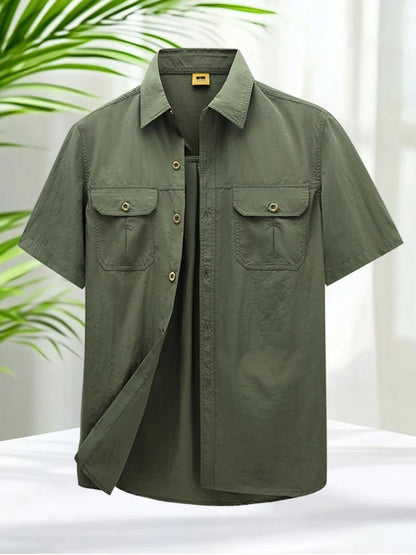 Button Up Shirts for Men Outdoor Lightweight Quick Dry Casual Shirt Hiking Tops Men Short Sleeve Shirts Breathable Soft Touch
