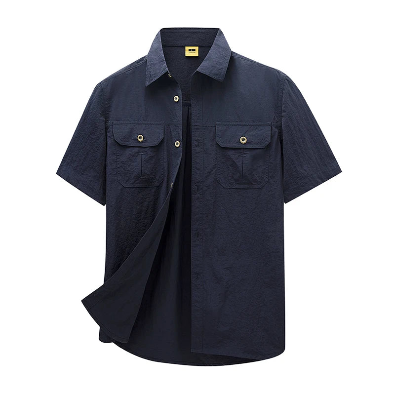 Button Up Shirts for Men Outdoor Lightweight Quick Dry Casual Shirt Hiking Tops Men Short Sleeve Shirts Breathable Soft Touch