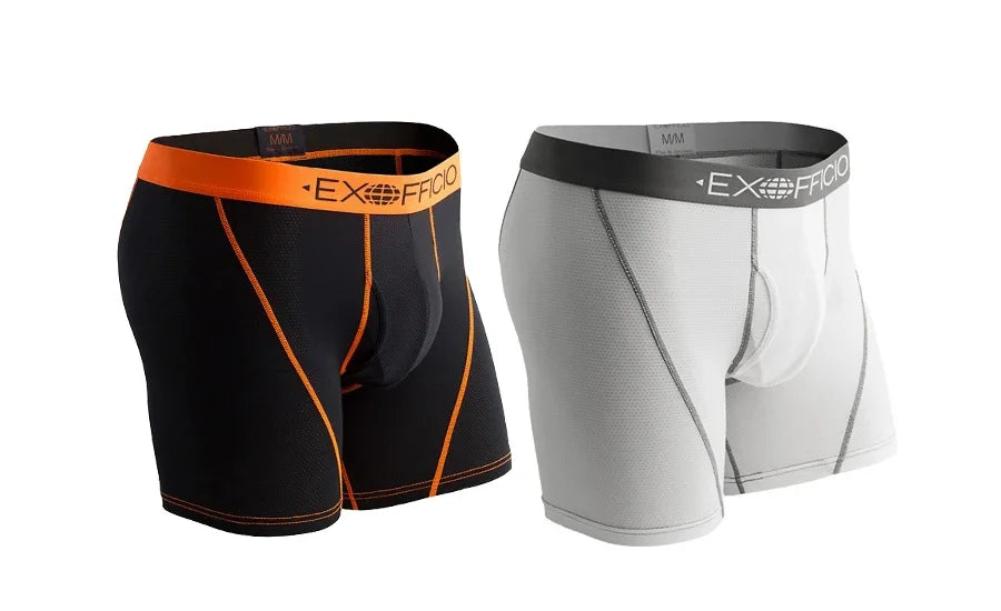 2 Pack ExOfficio Men Underwear Men's Sport Mesh 6" Boxer Brief Breathable Lightweight Quick Drying Man Underwear USA Size S-XXL