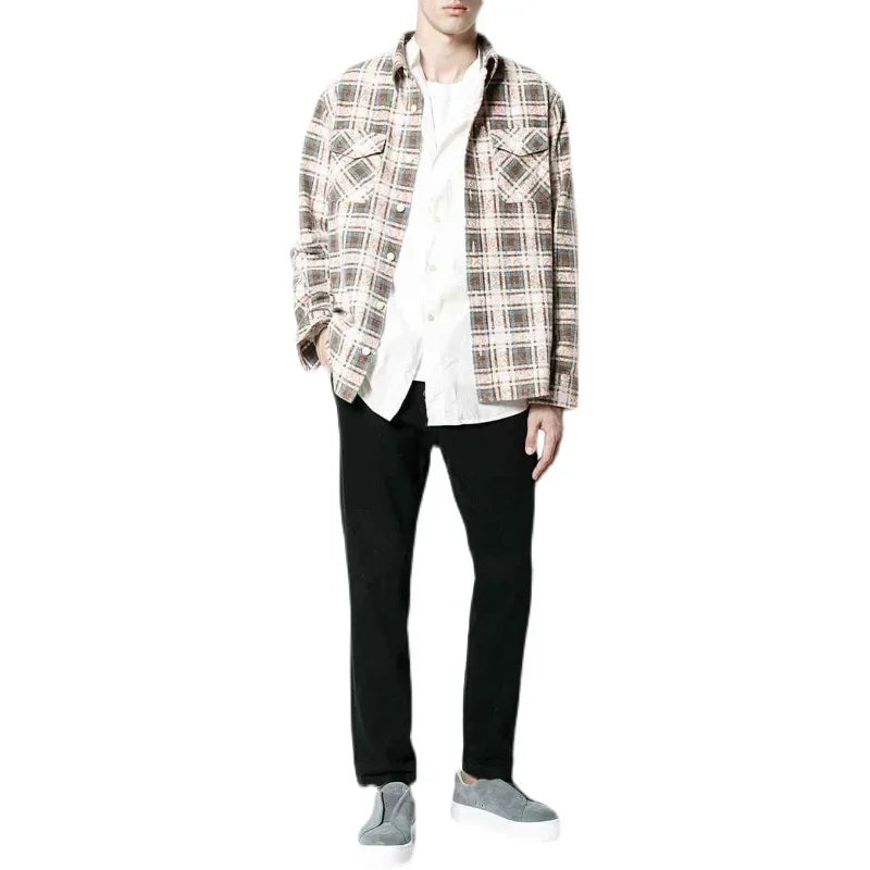 VISVIM WMV BLACK ELK FLANNEL INDIGO CHECK green plaid shirt