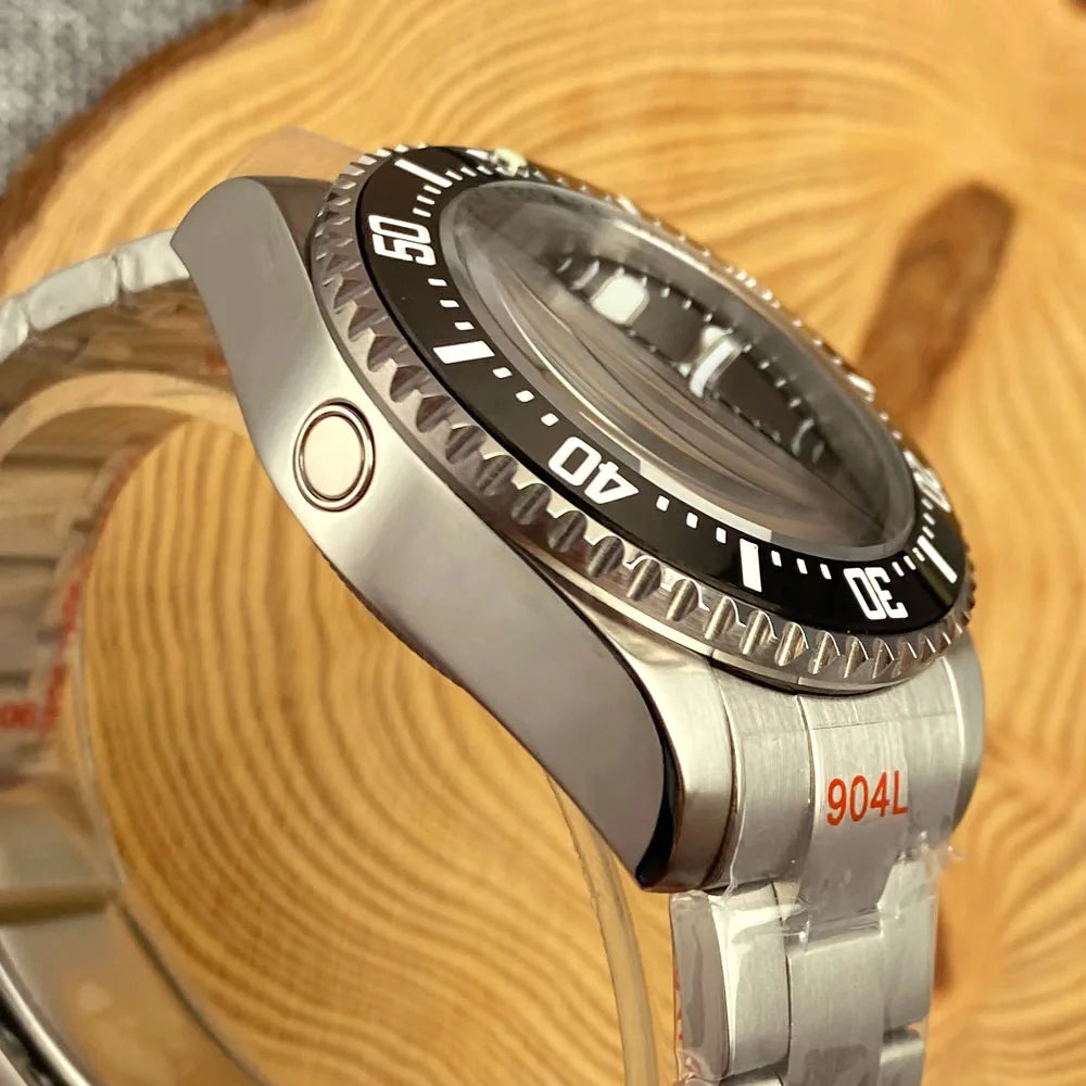 Tandorio 43mm NH35A Men Automatic Watch Blue Sea Dial Sapphire Glass Deep Swimming Watches 10ATM Waterproof Steel Bracelet