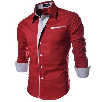 Mens Striped Shirts Business Slim Fit Male Shirt Black White 2025 Long Sleeved Social Clothes Camisa Masculina Vetement Homme