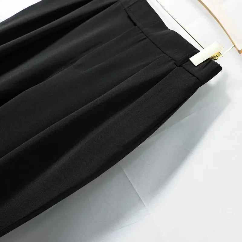 Men's Casual Slim Fit Trousers Nine Points Smooths Your Silhouette Spring Summer Suit Pants Loose Fit Other Material