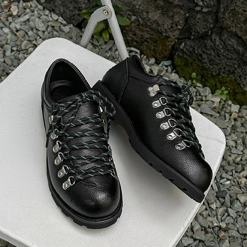 Men's Casual round Toe Leather oes Faionable Briti Sle  Spring 2025 Comfortable Wear Resistant Rubber Sole