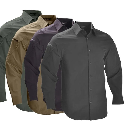 Work Men Shirts Safari Men Clothing Tactical Shirts Lightweight Casual Camping Long Shirt Man Hunting Clothes Combat Shirt