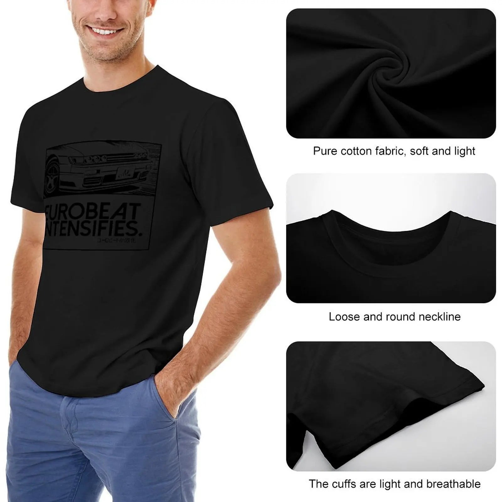EUROBEAT INTENSIFIES - SILVIA S13 / Sileighty T-Shirt T-shirts man graphic t shirts graphic t shirt vintage Men's t shirts