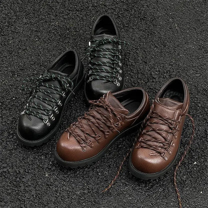 Men's Casual round Toe Leather oes Faionable Briti Sle  Spring 2025 Comfortable Wear Resistant Rubber Sole