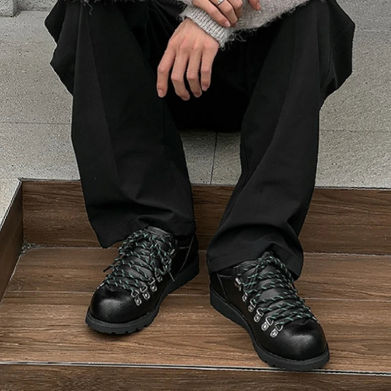 Men's Casual round Toe Leather oes Faionable Briti Sle  Spring 2025 Comfortable Wear Resistant Rubber Sole