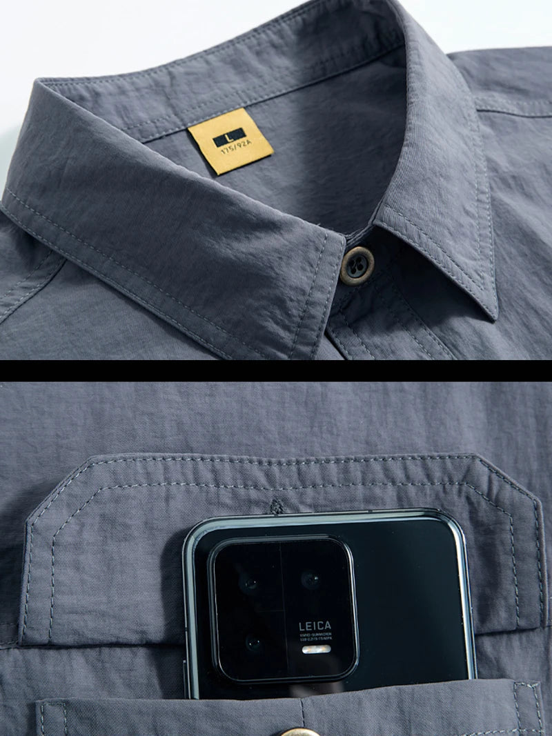 Button Up Shirts for Men Outdoor Lightweight Quick Dry Casual Shirt Hiking Tops Men Short Sleeve Shirts Breathable Soft Touch