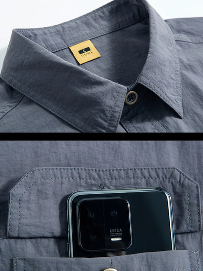 Button Up Shirts for Men Outdoor Lightweight Quick Dry Casual Shirt Hiking Tops Men Short Sleeve Shirts Breathable Soft Touch