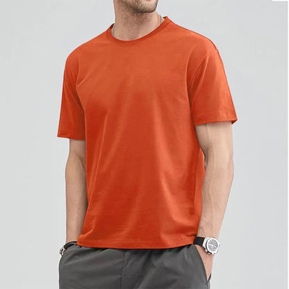 Cotton Short Sleeve T-shirt Men's Women Summer T-shirts Loose Short-sleeved Casual Basic Shirt O Neck Solid Color
