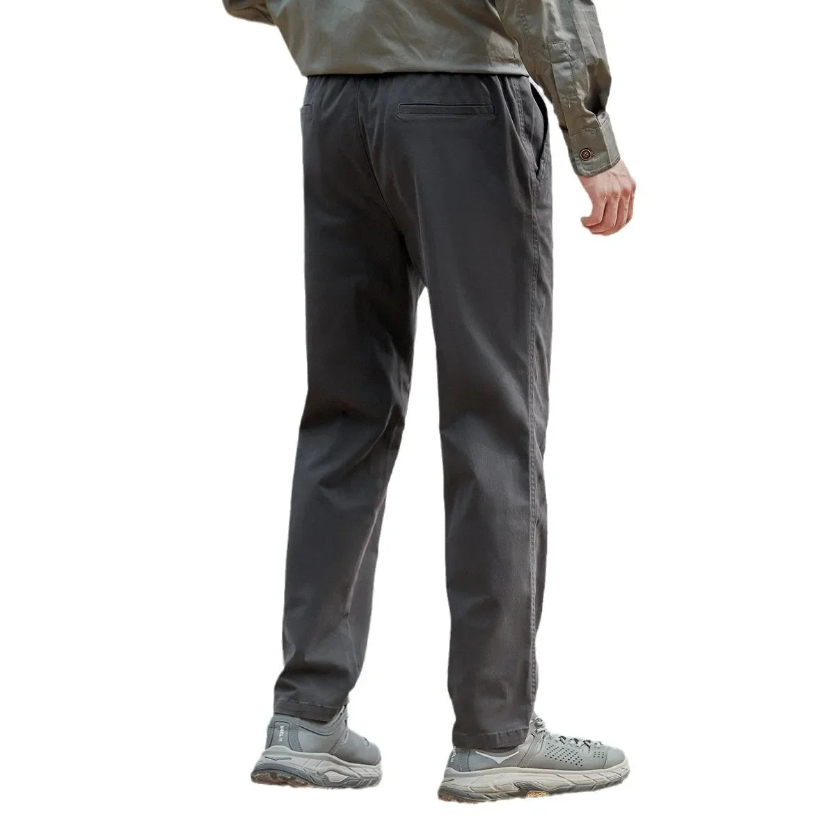 Autumn Men's Stretchable Pure Cotton Outdoor Casual Pants Simple Luxury Wear-Resistant Versatile Fashionable Straight-Leg Trouse