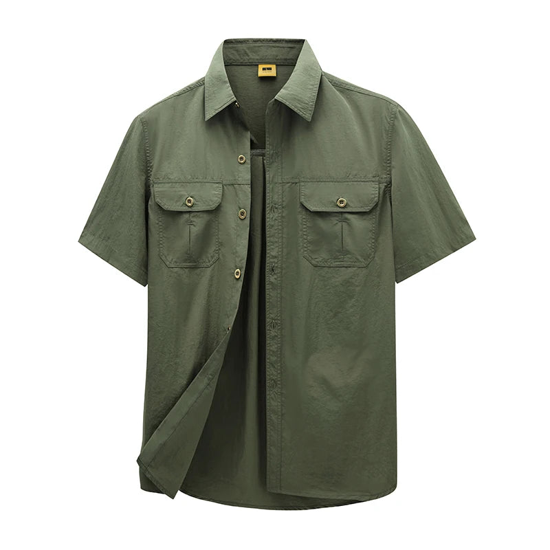 Button Up Shirts for Men Outdoor Lightweight Quick Dry Casual Shirt Hiking Tops Men Short Sleeve Shirts Breathable Soft Touch