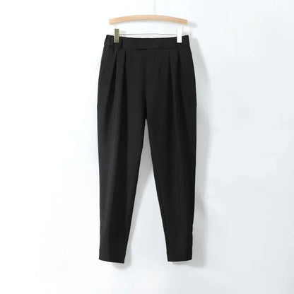 Men's Casual Slim Fit Trousers Nine Points Smooths Your Silhouette Spring Summer Suit Pants Loose Fit Other Material