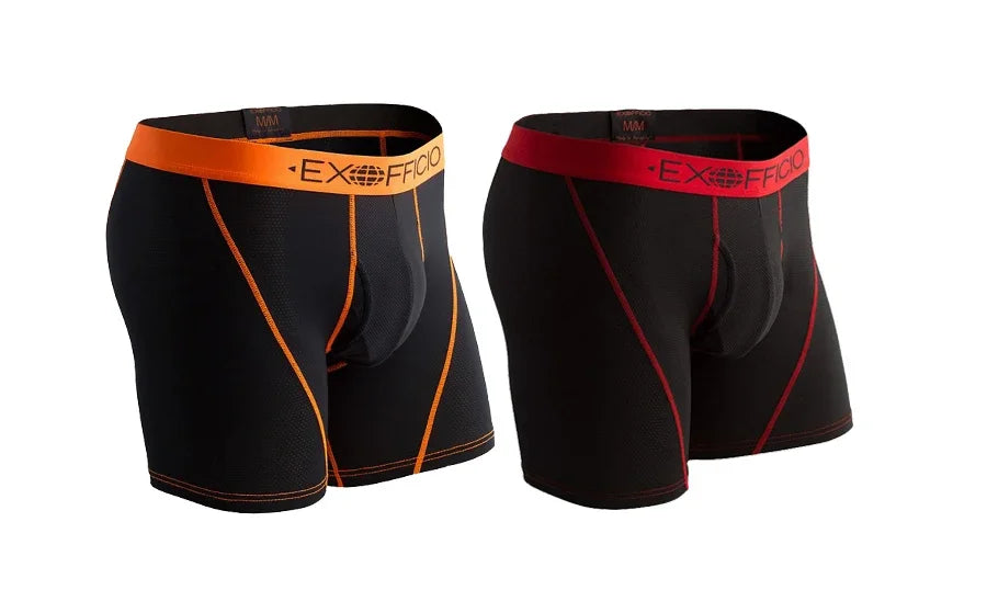 2 Pack ExOfficio Men Underwear Men's Sport Mesh 6" Boxer Brief Breathable Lightweight Quick Drying Man Underwear USA Size S-XXL