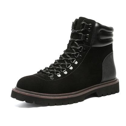 Mens Hiking Boots 2024 Fashion Men's Retro British Style Casual  Lace-Up Comfort Outdoor Trend Men's Platform Motorcycle Boots