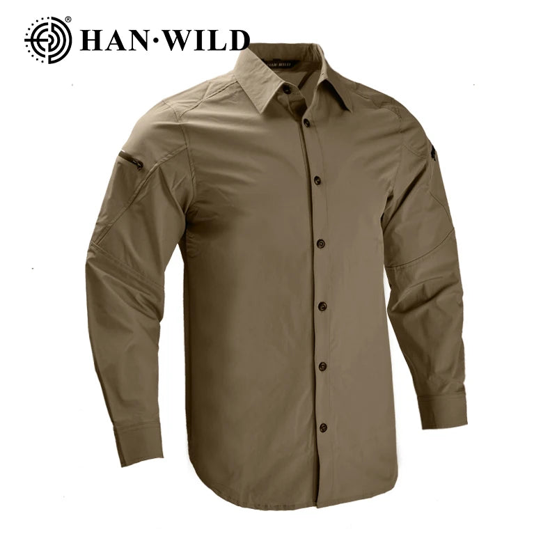 Work Men Shirts Safari Men Clothing Tactical Shirts Lightweight Casual Camping Long Shirt Man Hunting Clothes Combat Shirt
