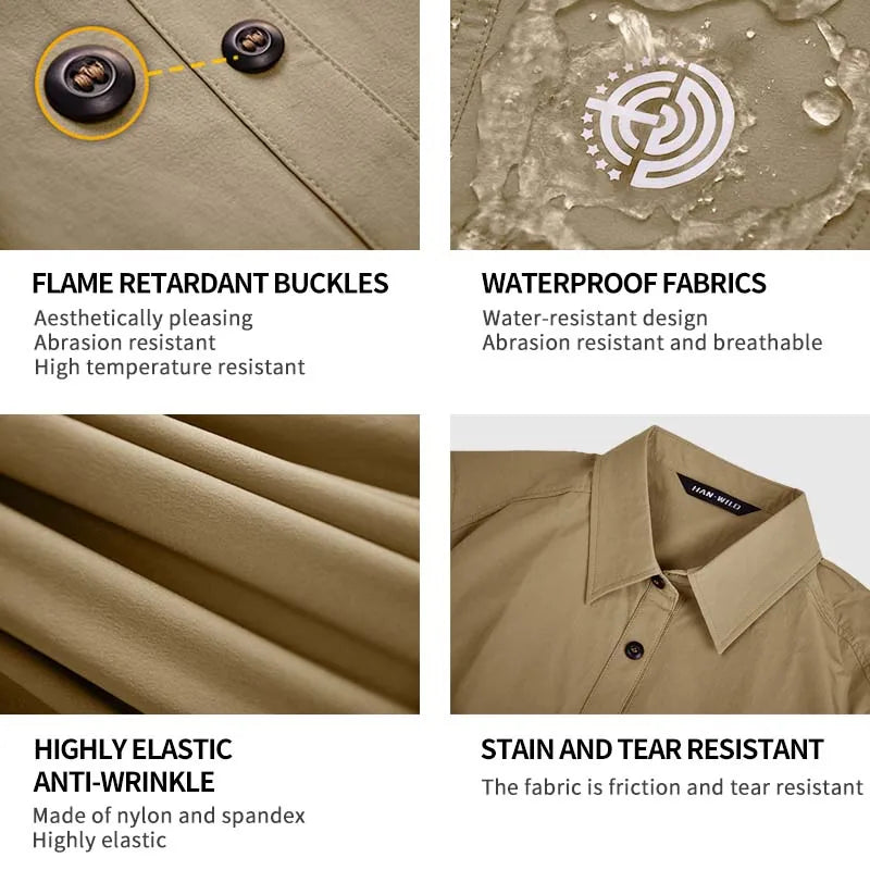Work Men Shirts Safari Men Clothing Tactical Shirts Lightweight Casual Camping Long Shirt Man Hunting Clothes Combat Shirt