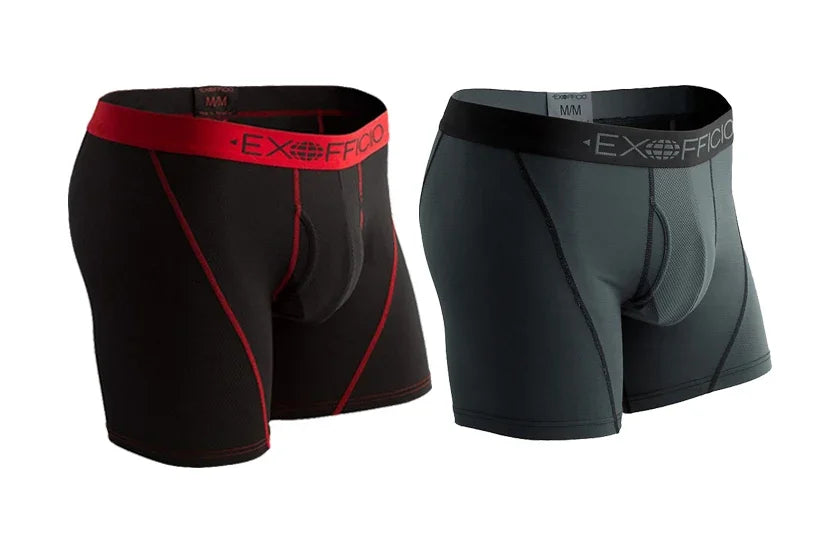 2 Pack ExOfficio Men Underwear Men's Sport Mesh 6" Boxer Brief Breathable Lightweight Quick Drying Man Underwear USA Size S-XXL