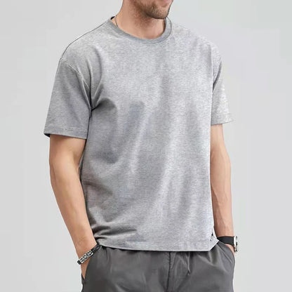Cotton Short Sleeve T-shirt Men's Women Summer T-shirts Loose Short-sleeved Casual Basic Shirt O Neck Solid Color