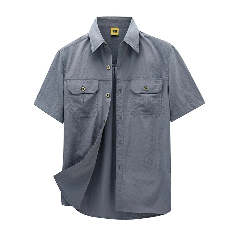 Button Up Shirts for Men Outdoor Lightweight Quick Dry Casual Shirt Hiking Tops Men Short Sleeve Shirts Breathable Soft Touch