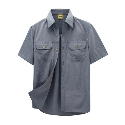Button Up Shirts for Men Outdoor Lightweight Quick Dry Casual Shirt Hiking Tops Men Short Sleeve Shirts Breathable Soft Touch