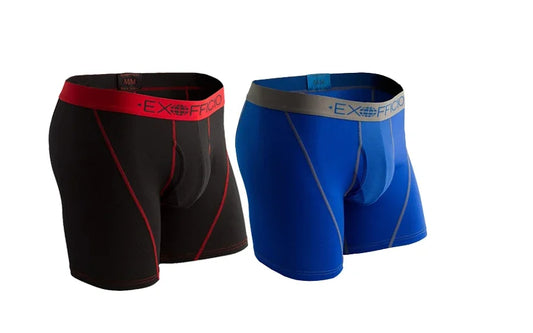 2 Pack ExOfficio Men Underwear Men's Sport Mesh 6" Boxer Brief Breathable Lightweight Quick Drying Man Underwear USA Size S-XXL