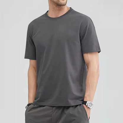 Cotton Short Sleeve T-shirt Men's Women Summer T-shirts Loose Short-sleeved Casual Basic Shirt O Neck Solid Color