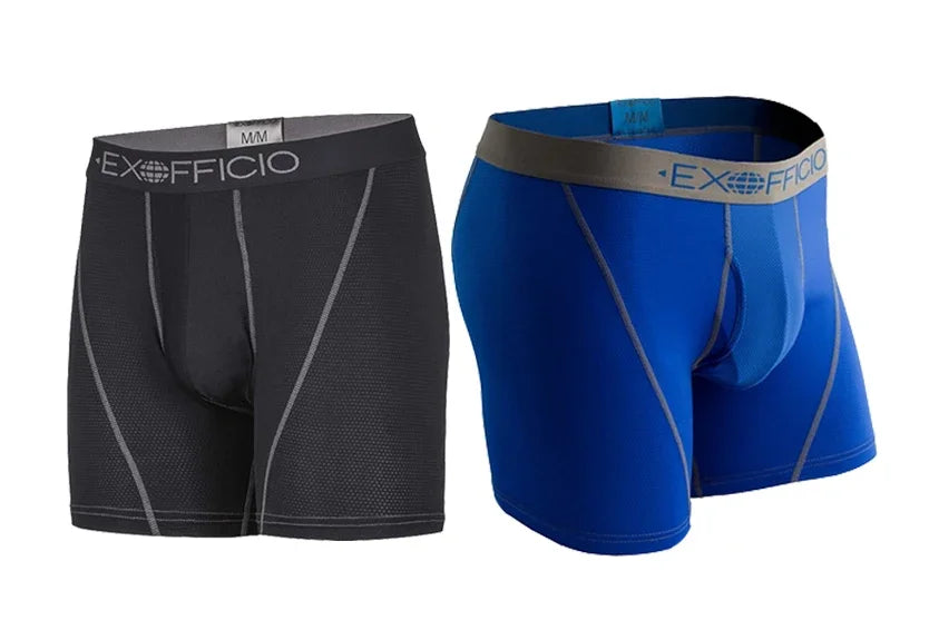 2 Pack ExOfficio Men Underwear Men's Sport Mesh 6" Boxer Brief Breathable Lightweight Quick Drying Man Underwear USA Size S-XXL