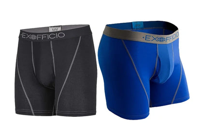 2 Pack ExOfficio Men Underwear Men's Sport Mesh 6" Boxer Brief Breathable Lightweight Quick Drying Man Underwear USA Size S-XXL