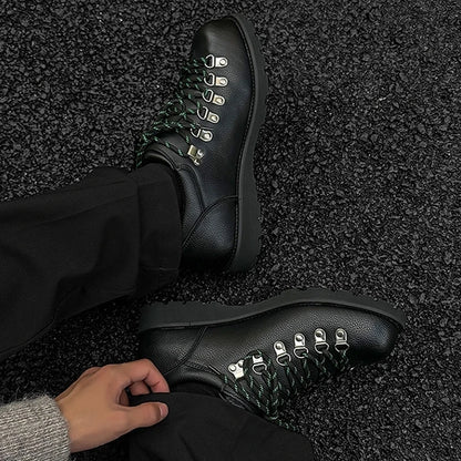 Men's Casual round Toe Leather oes Faionable Briti Sle  Spring 2025 Comfortable Wear Resistant Rubber Sole