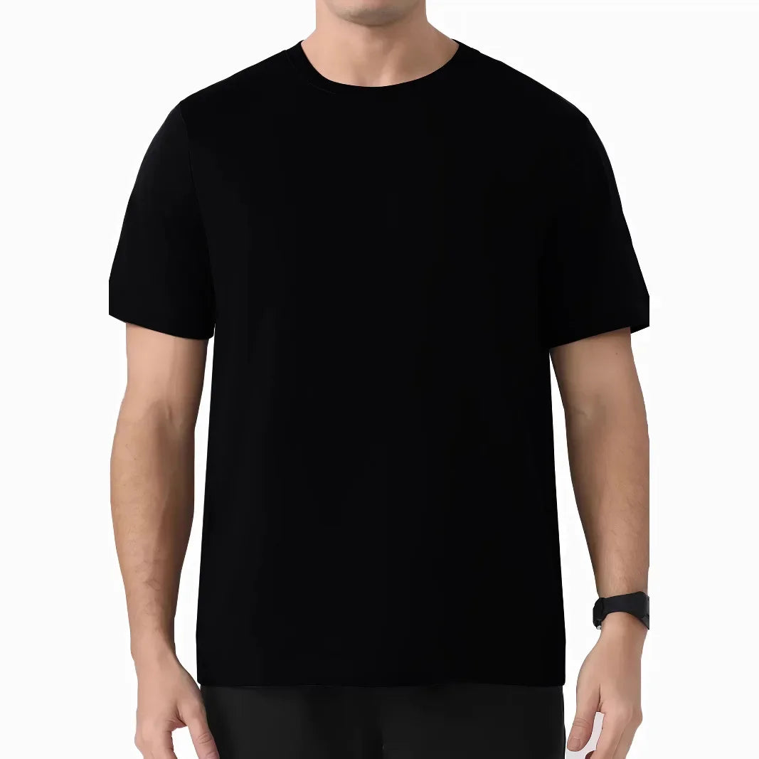 DX001 Milk Silk Short Sleeve T-Shirt Simple Style Classic Match Comfortable Skin-friendly Material Breathable Casual Crew Neck