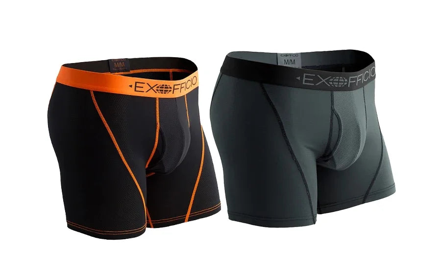 2 Pack ExOfficio Men Underwear Men's Sport Mesh 6" Boxer Brief Breathable Lightweight Quick Drying Man Underwear USA Size S-XXL