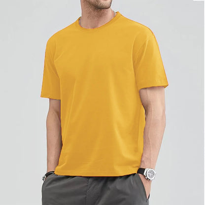 Cotton Short Sleeve T-shirt Men's Women Summer T-shirts Loose Short-sleeved Casual Basic Shirt O Neck Solid Color