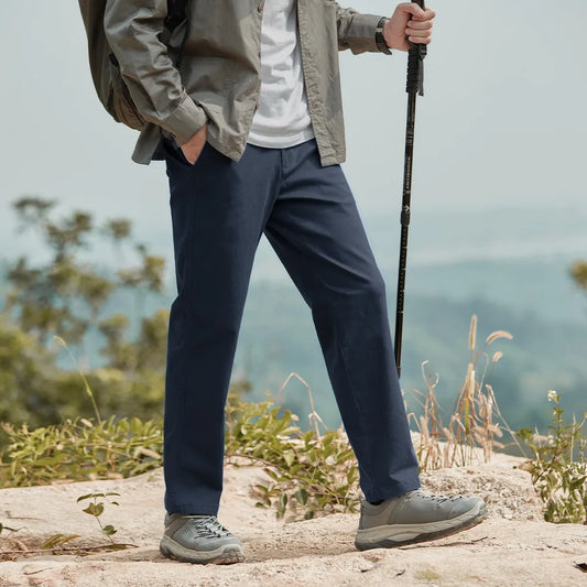 Autumn Men's Stretchable Pure Cotton Outdoor Casual Pants Simple Luxury Wear-Resistant Versatile Fashionable Straight-Leg Trouse