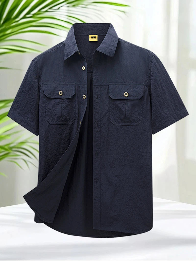 Button Up Shirts for Men Outdoor Lightweight Quick Dry Casual Shirt Hiking Tops Men Short Sleeve Shirts Breathable Soft Touch