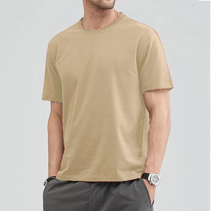 Cotton Short Sleeve T-shirt Men's Women Summer T-shirts Loose Short-sleeved Casual Basic Shirt O Neck Solid Color
